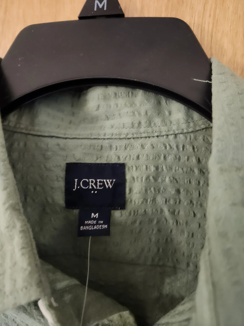 J. Crew Short-Sleeve Textured Button-Down Shirt in Sage